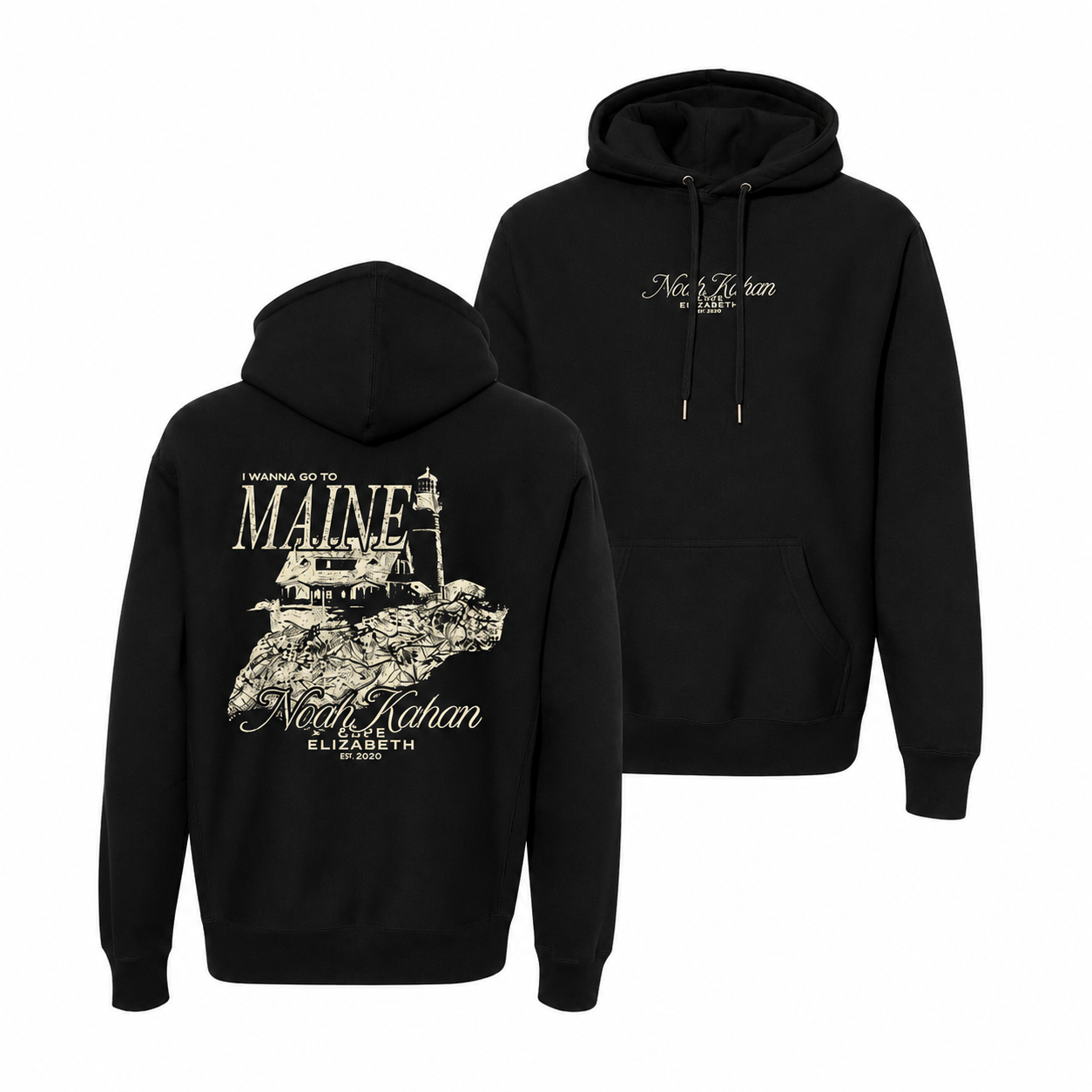 Noah Kahan Cape Elizabeth Hoodie Black